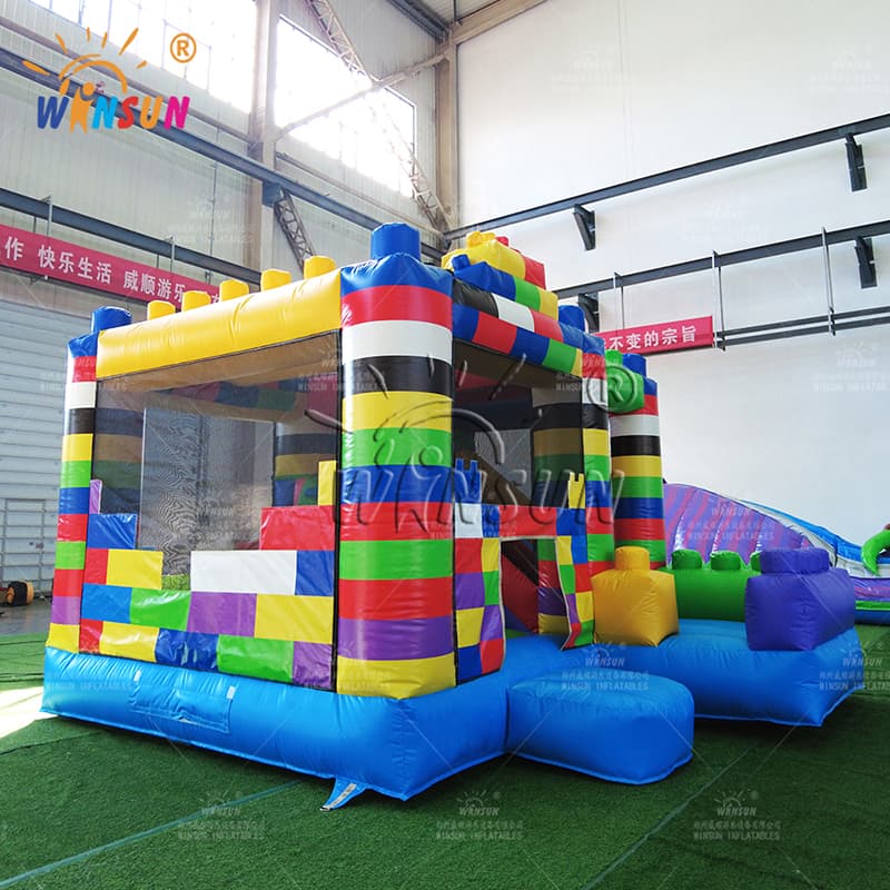 Inflatable Lego Blocks Combo with Dry Slide