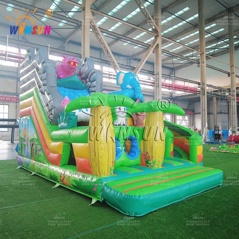 Jungle Animals Inflatable Bouncer Dry Slide