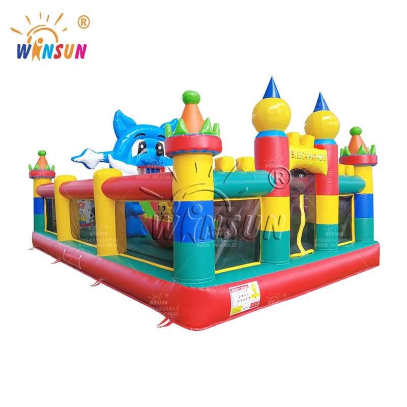 Blue Cat Paradise Inflatable Outdoor Playground