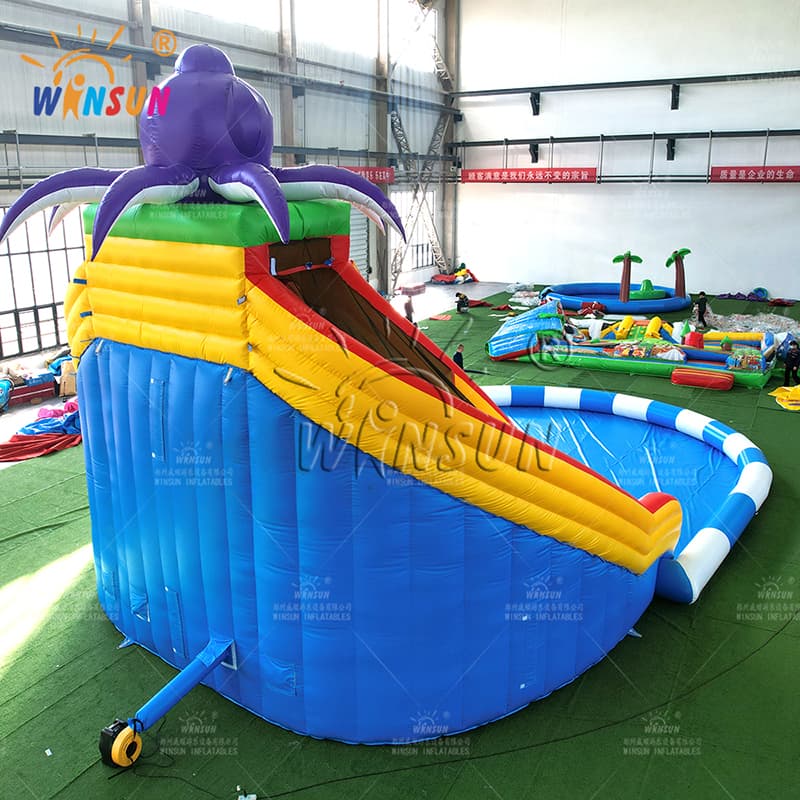 Inflatable Octopus Water Slide with Pool Outdoor