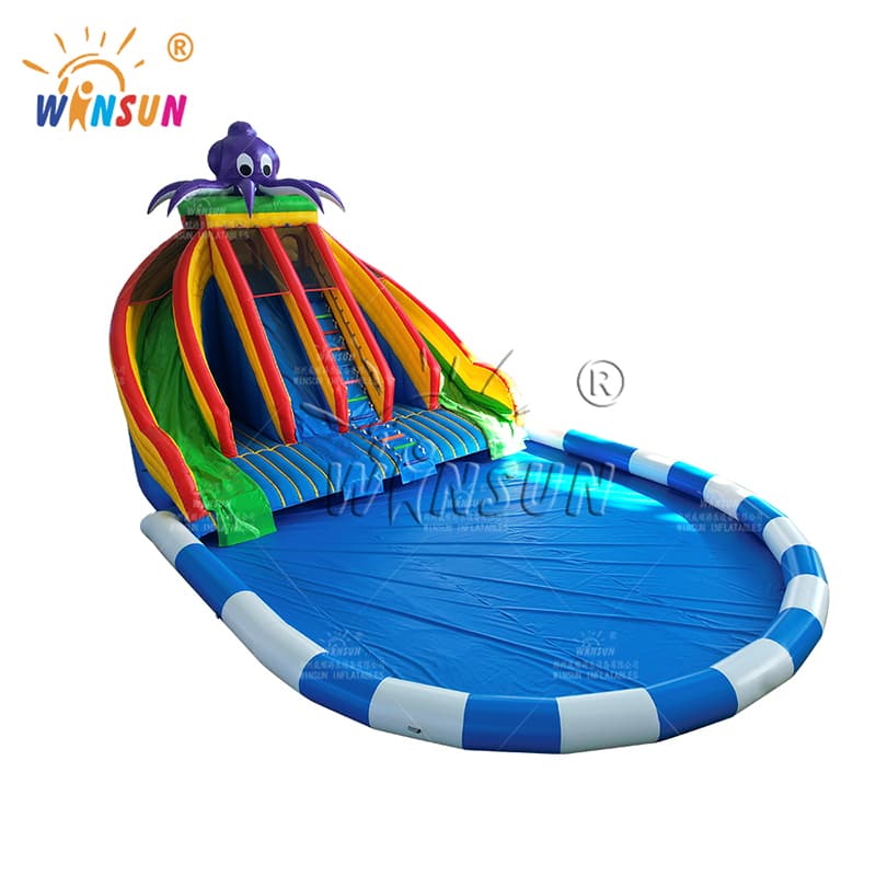 Inflatable Octopus Water Slide with Pool Outdoor
