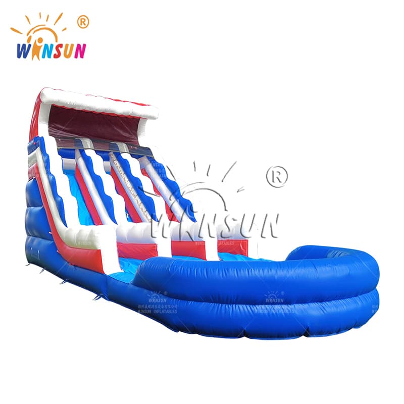 Red White and Blue Inflatable Ocean Water Slide