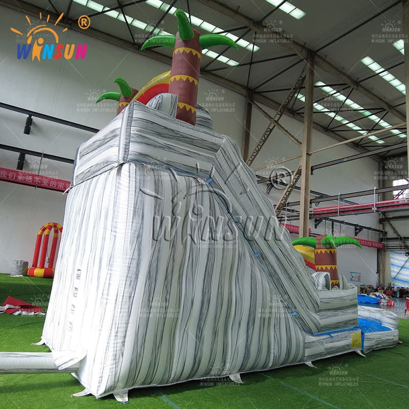 Gray Marble Inflatable Wet/Dry Slide