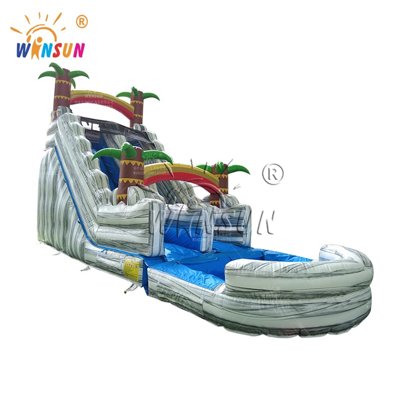 Gray Marble Inflatable Wet/Dry Slide