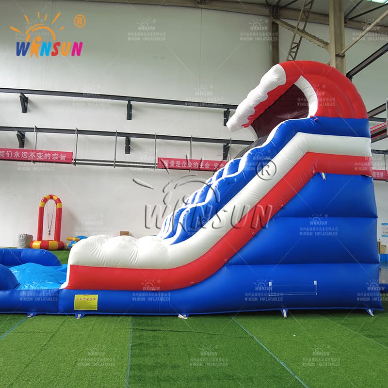 Red White and Blue Inflatable Ocean Water Slide