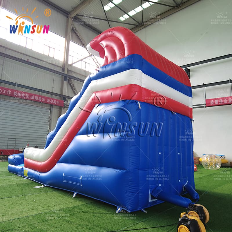 Red White and Blue Inflatable Ocean Water Slide