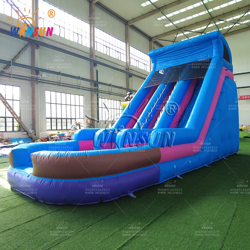 Inflatable Double Water Slide with Pool