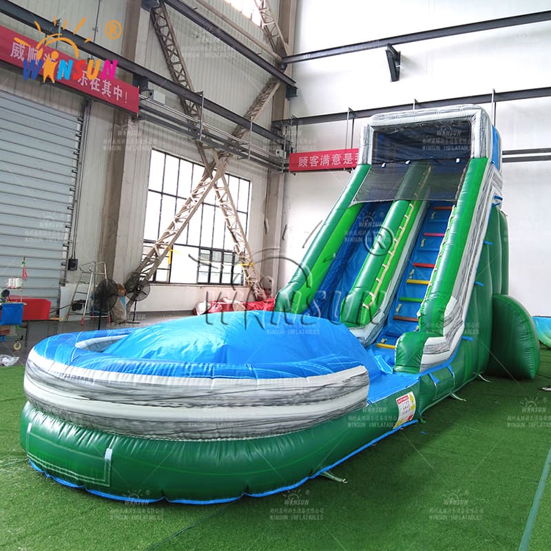 Green Marble Inflatable Water Slide