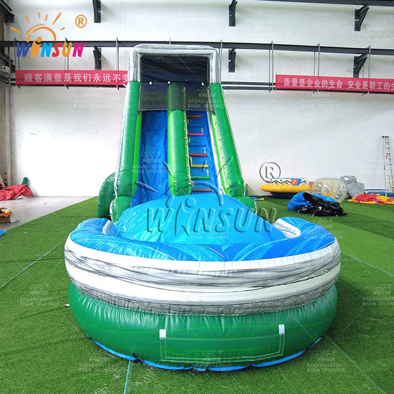 Green Marble Inflatable Water Slide