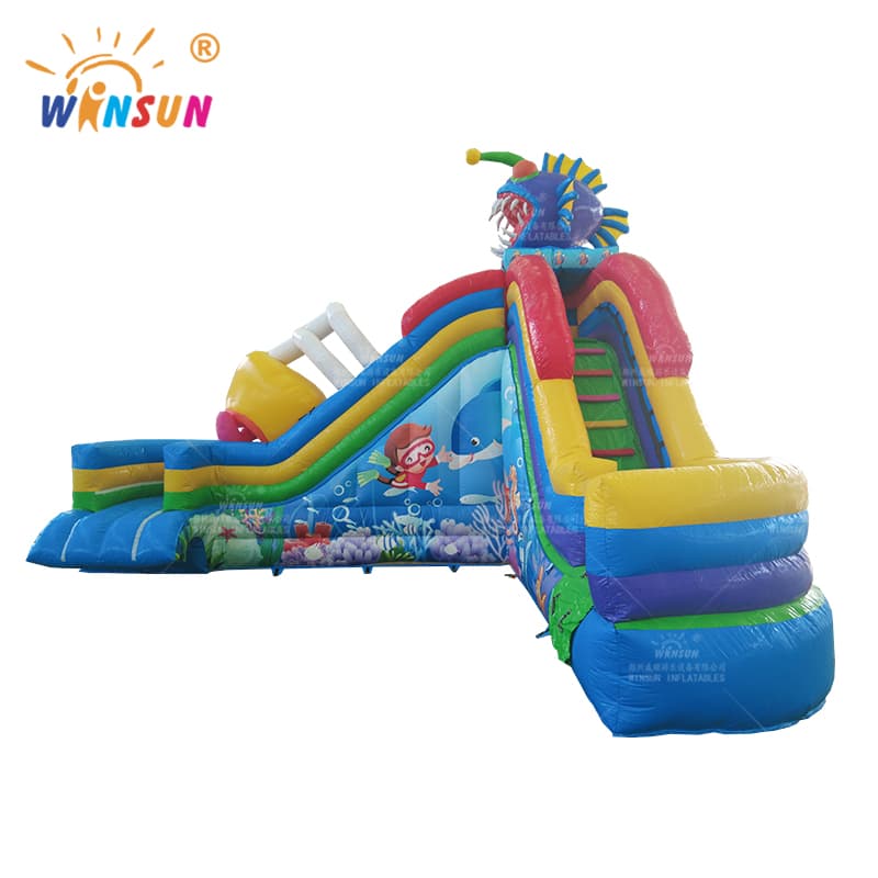 Piranha Inflatable Water Slide With Air-tight Pool