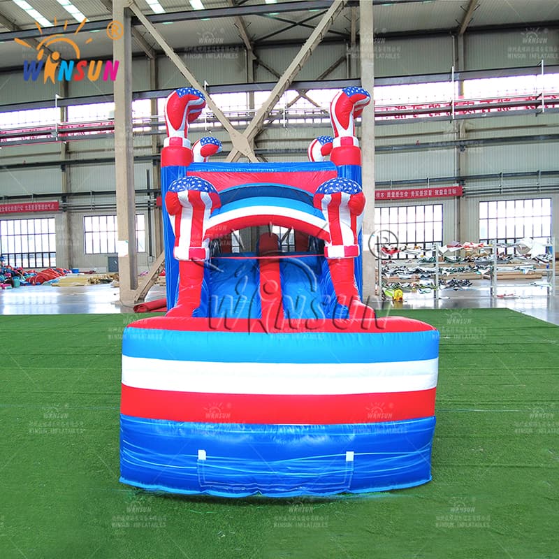 American Flag Combo Inflatable Bounce House with Slide