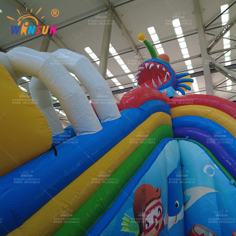 Piranha Inflatable Water Slide With Air-tight Pool