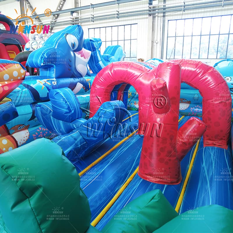 Octopus Pirate Ship Obstacle Inflatable Combo