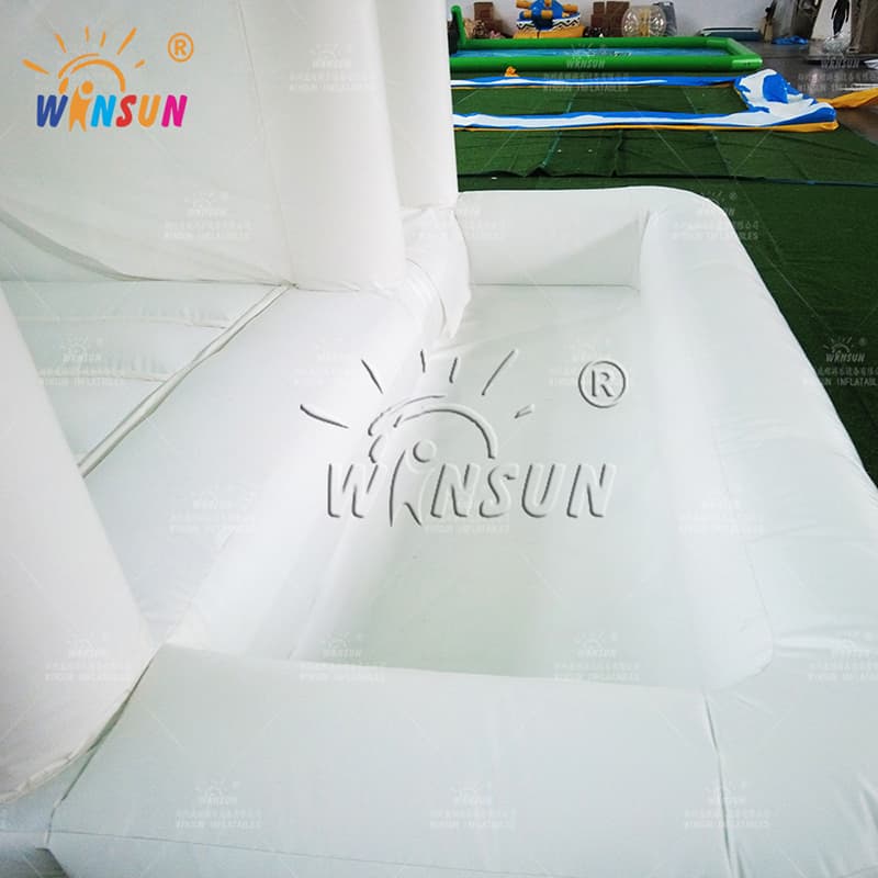 White Inflatable Bounce House with slide and Ocean Ball Pool