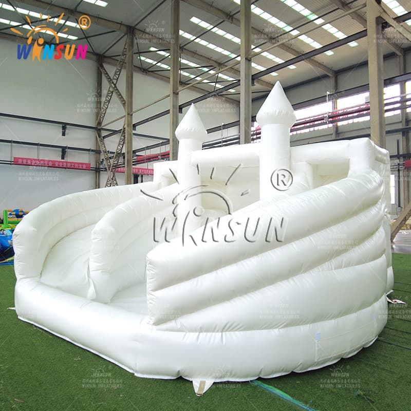 White Inflatable Water Slide with Pool