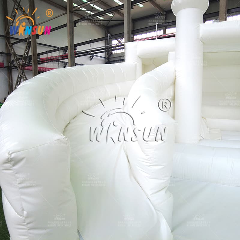 White Inflatable Water Slide with Pool