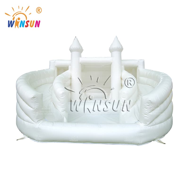 White Inflatable Water Slide with Pool