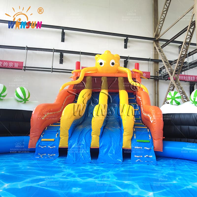 Octopus Water Park Inflatable Water Slides with Pool