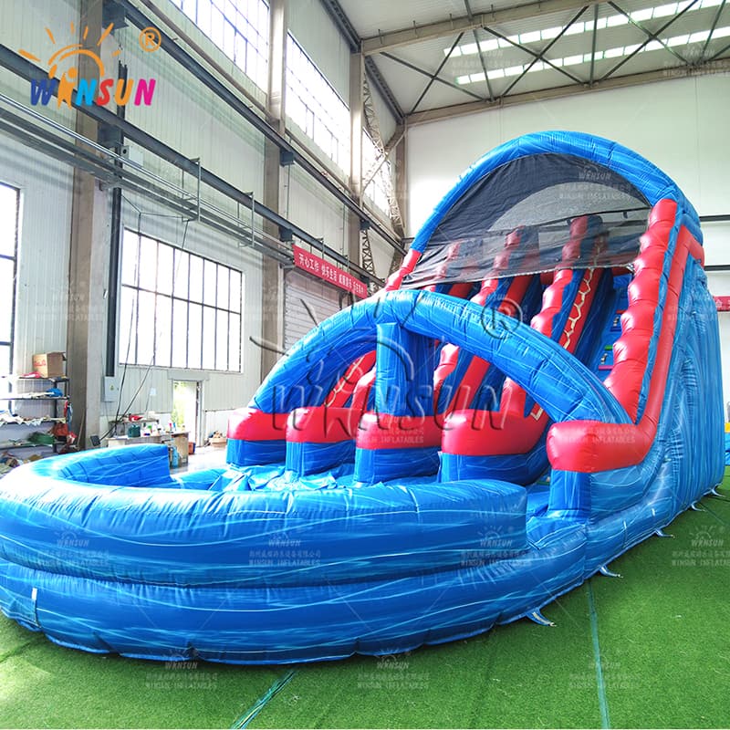 Blue Marble Four Lane Water Slide Outdoor Use