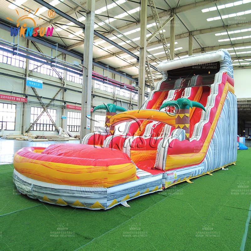 Commercial Coconut Tree Marble Inflatable Slide