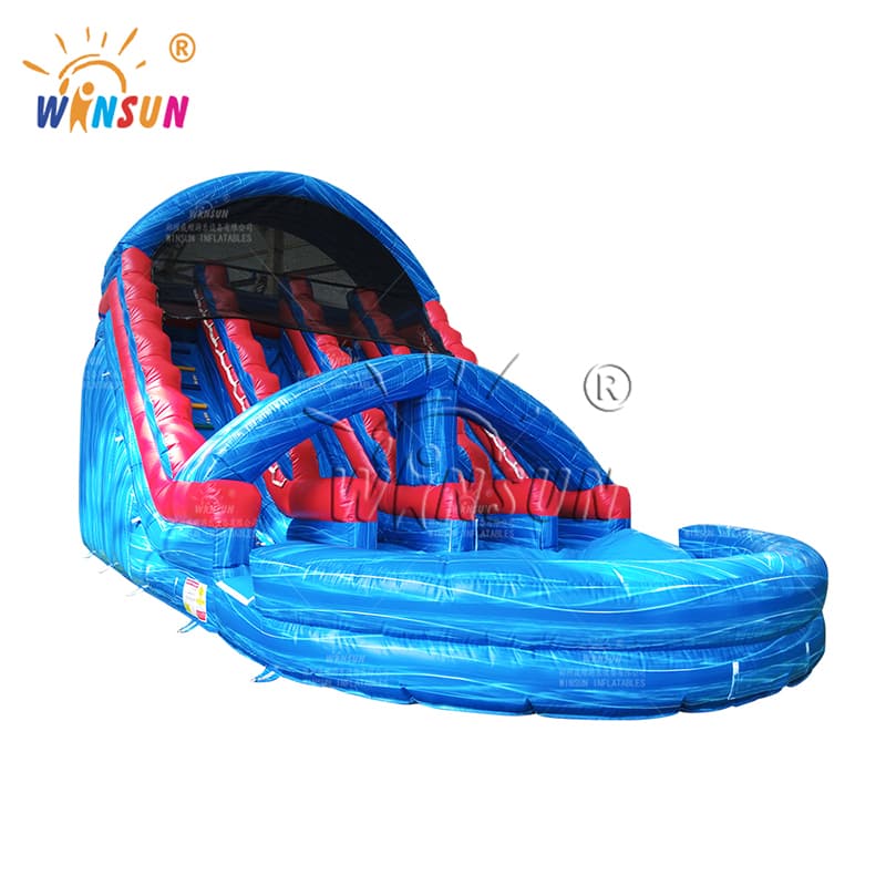 Blue Marble Four Lane Water Slide Outdoor Use