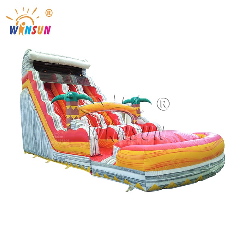 Commercial Coconut Tree Marble Inflatable Slide