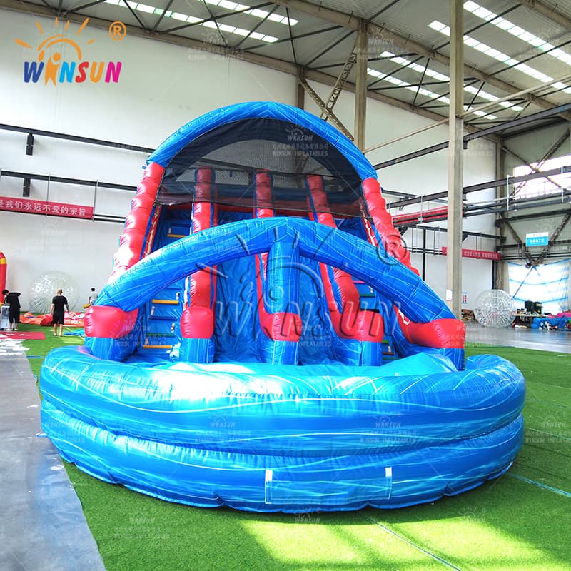 Blue Marble Four Lane Water Slide Outdoor Use