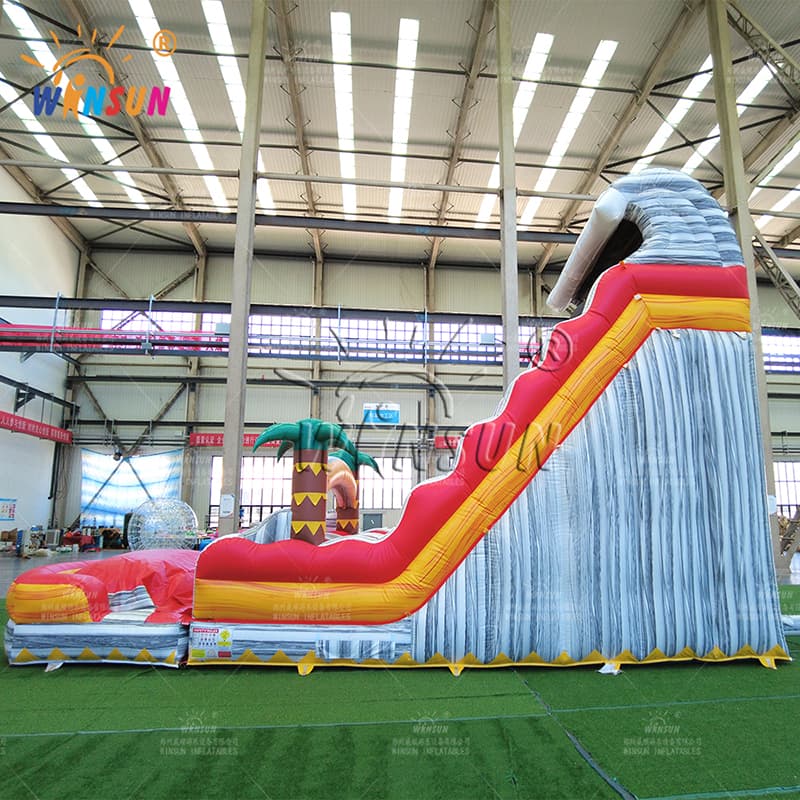 Commercial Coconut Tree Marble Inflatable Slide