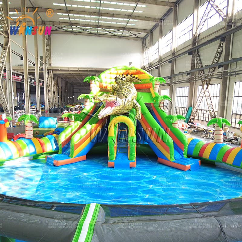 Crocodile Inflatable Aqua Park Wake Island Water Park