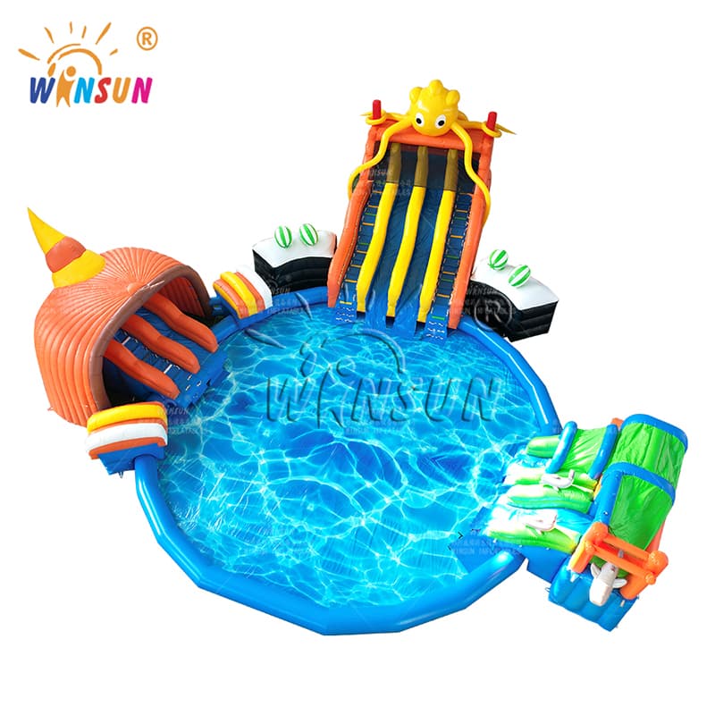 Octopus Water Park Inflatable Water Slides with Pool