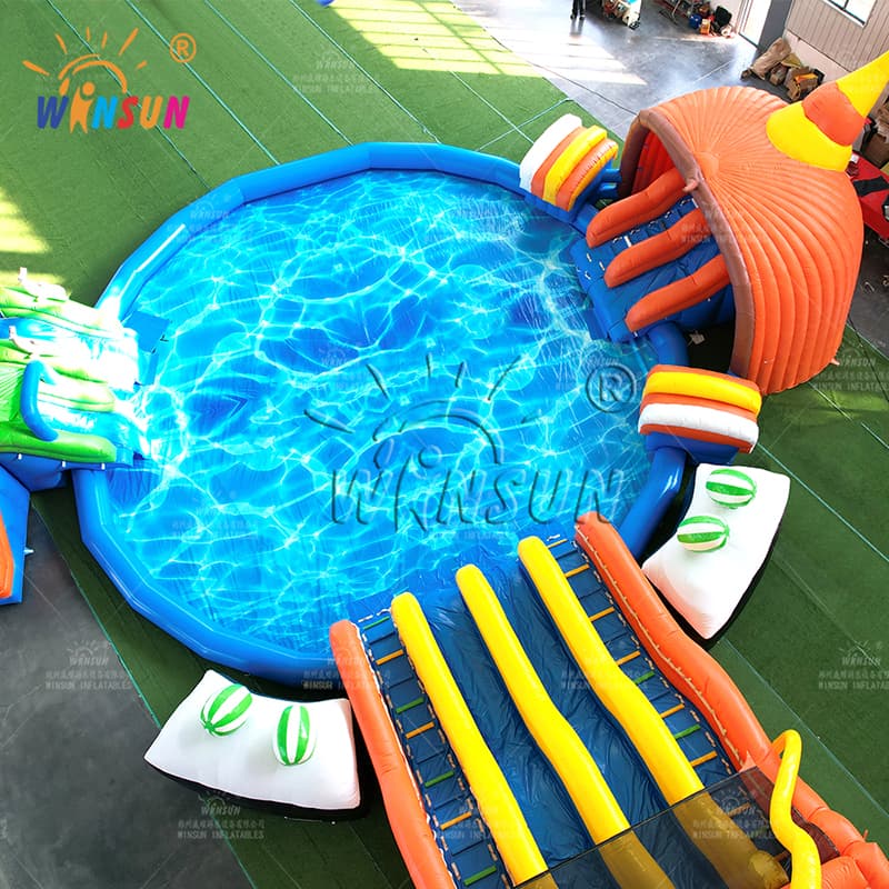 Octopus Water Park Inflatable Water Slides with Pool