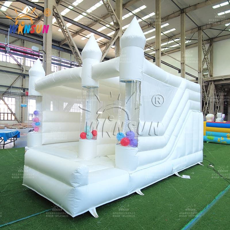 White Bounce House with Slides