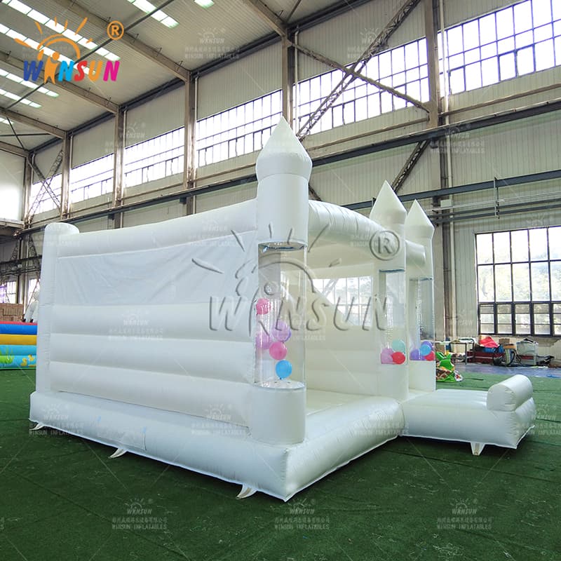 White Bounce House with Slides