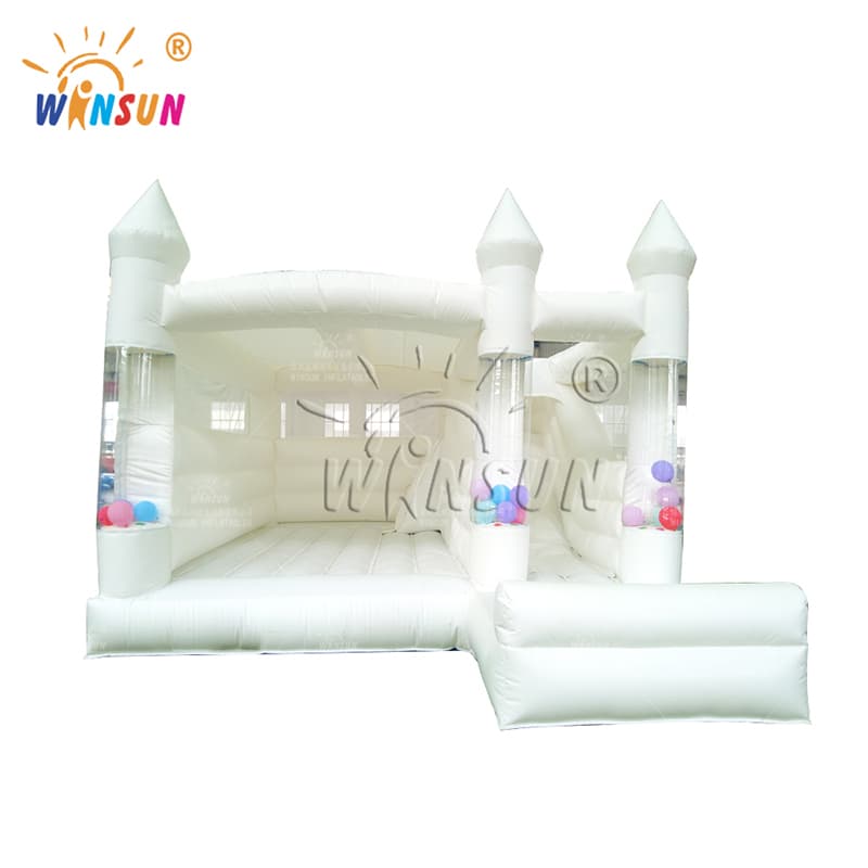 White Bounce House with Slides