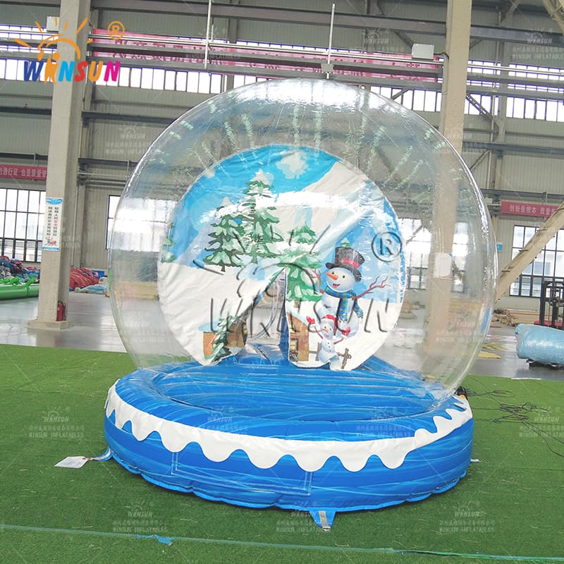 Customized Marble Inflatable Snow Globe with Entrance Tunnel